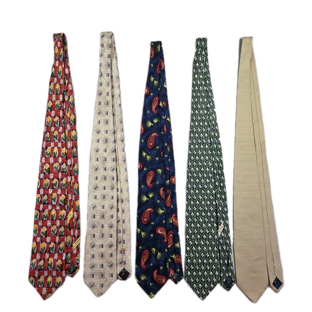 Ermenegildo Zegna Neck‎ Tie Lot of 5 Silk
